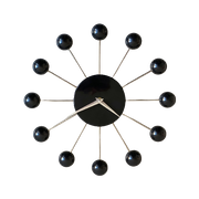 Zwarte Sputnik Wandklok / Klok - Atomic