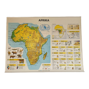Kaart Afrika Vintage Schoolplaat