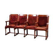 Vintage Velours Theaterbank Opklapbaar | Brocante Oude Bioscoopstoelen