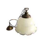 Vintage Opaline Glazen Hanglamp, Jaren '60/'70