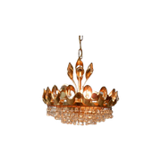 Retro Vintage Hanglamp Hollywoodregency Jaren 60 Goud Kleur