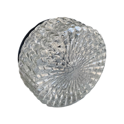 Vintage Ronde Plafonnière, Glazen Plafondlamp