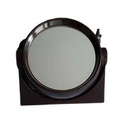 Ronde Vintage Vanity Chocolade Bruin Tafelmodel Spiegel.