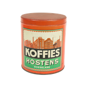 Oud Rood Koffie Blik Hostens Roeselare Eerste Helft 20Ste Eeuw Art Deco Stijl 18Cm