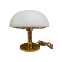 Vintage Messing Glas Mushroom Tafellamp