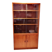 Teak Glass-Front Bookcase By Børge Mogensen For Søborg Møbler
