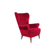 Artifort Rood Velours Fauteuil, Theo Ruth 1950'S