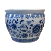 Bloempot Groot Blauw/Wit
