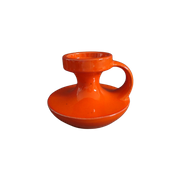 Vintage Steuler Keramik Oranje Kandelaar Cari Zalloni