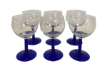 6X Wijnglas / Glazen Kobalt Blauwe Steel