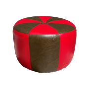 Red And Black Footstool / Ottoman 1970S