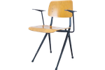 Vintage Stoel Schoolstoel Marko Industrieel Hout 60S 70S