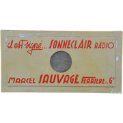 Uniek Reclamebord Voor Sonneclair Radio, Frankrijk Jaren '40