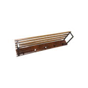 Wandkapstok Met Zwart Staal En Donker Hout