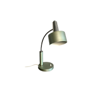 Vintage Bureaulamp Van Grijs/Groen Staal En Chromen Details