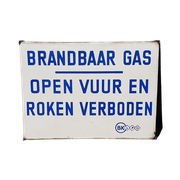 Tof Emaille Bord: Brandbaar Gas Open Vuur En Roken Verboden