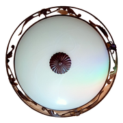 Italy Luce Groot Rond Plafond Lamp Glas Met Brons
