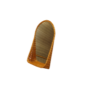 Vintage Rotan Spiegel Met Opbergplankje