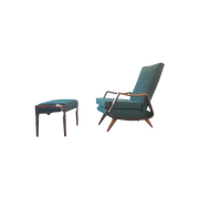 Mid-Century Walnut Lounge Chair By A. A. Patijn For For Poly-Z Joure And Hocker, 1950S