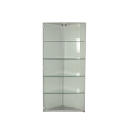 Officenow Vitrinekast, Glas, 198 X 95 X 50 Cm, Driehoekig, 4 Planken