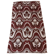 Gfl37 Retro Vintage Foulard Kleed Plaid Roodbruin