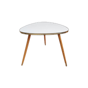 Grote Tripod Vintage Bijzettafel Messing Bies