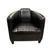 Aviator Fauteuil Zwart Leer Piloten Stoel