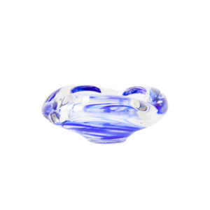Maastricht Kristallen Glazen Asbak Met Blauwe Swirls
