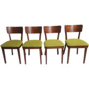 Setprijs 4 Retro Stoelen Groene Houten Stoelen