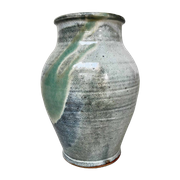 Mingei 民芸 Ceramic Wood Fired Tsubo Vase,  Taishō Periode, Japan