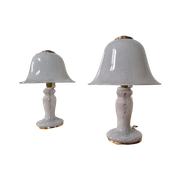 Vintage Zeldzaam Doria Setje Lampen Glas