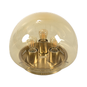 Plafondlamp Met Geel Glas En Messing 63644