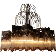 Opaliserende Art Nouveau Hanglamp Kristal Met Teardrop