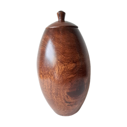 Teak Vaas / Dekselpot