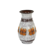Vintage West Germany Vaas Oranje Bloemen Üebelacker Keramik 579-40