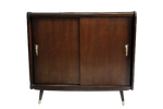 Dark Wood Cabinet Or Sideboard With Sliding Doors, 1960S