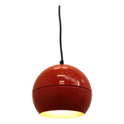 Vintage Rode Bolvormige Hanglamp Van Metaal Jaren60