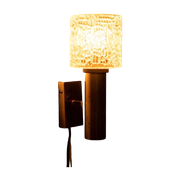 Vintage Glazen Wandlamp Jaren 60, Midcentury Light Scone