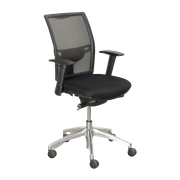 Frontseat Bureaustoel, Zwart/Mesh, 2D Armleggers, Opnieuw Gestoffeerd