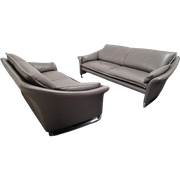 Leolux Enora Set - Grijs - Leder - 3+2 Zits - Gratis Bezorgd