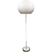 Floor Lamp With Round Plisse Shade From Veb Deutsche Werkstätten Hellerau, 1960S