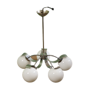Vintage Art Deco Opaline Kroonluchter