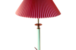 Mint Gouden Vintage Lamp Met Nieuwe Roze Plissé Kap