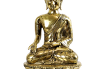 Vintage Gouden Zittende Boeddha Beeld Legering Koper Mudra 26Cm