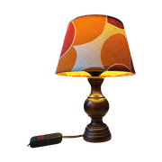 Vintage Space Age Tafellamp Met Oranje Stoffen Kap