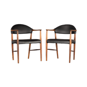 Deens Design Geherstoffeerde Stoelen By Kurt Olsen, Set Van 2