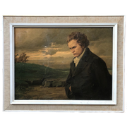 Schilderij - Print Van Ludwig Van Beethoven Aan De Wandel.