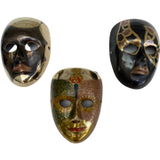 3 Venetiaanse Messing Maskers