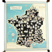 Oude Geografische Poster ‘Nos Cathedrales’ Frankrijk België 1952 Dumont & Baltus 100X89Cm