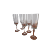 Set Van 5 Hoge Champagneglazen, Kristallen Flutes, Kristallen Glazen